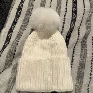 Cozy White Pom-Pom Beanie for Kids